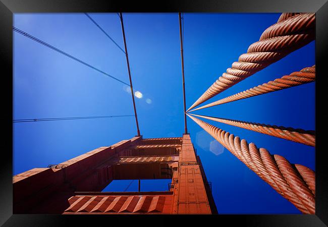 Golden Gate Bridge Pylon Framed Print by Steven Clements LNPS