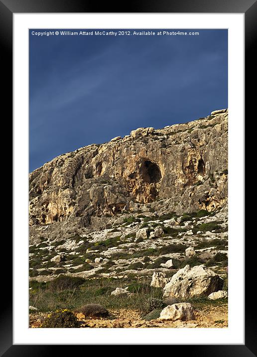 Ghar Lapsi Cliffs Framed Mounted Print by William AttardMcCarthy