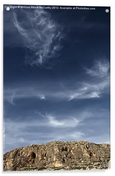 Ghar Lapsi Cliffs Acrylic by William AttardMcCarthy