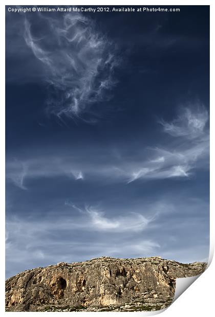 Ghar Lapsi Cliffs Print by William AttardMcCarthy