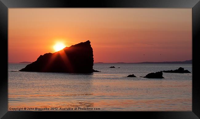 Pembrokeshire Sunset 3 Framed Print by John Biggadike