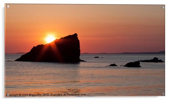 Pembrokeshire Sunset 3 Acrylic by John Biggadike