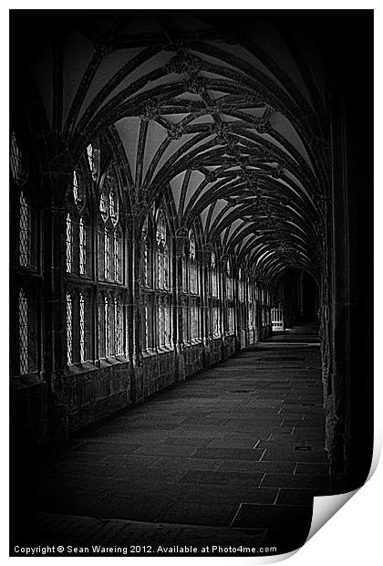 Dark cloisters Print by Sean Wareing