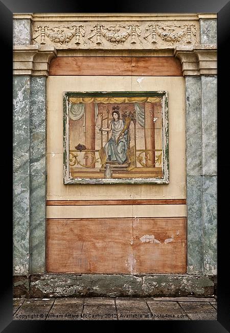 Roman Wall Fresco Framed Print by William AttardMcCarthy