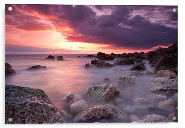 Alum Bay Sunset Acrylic by Barry Maytum
