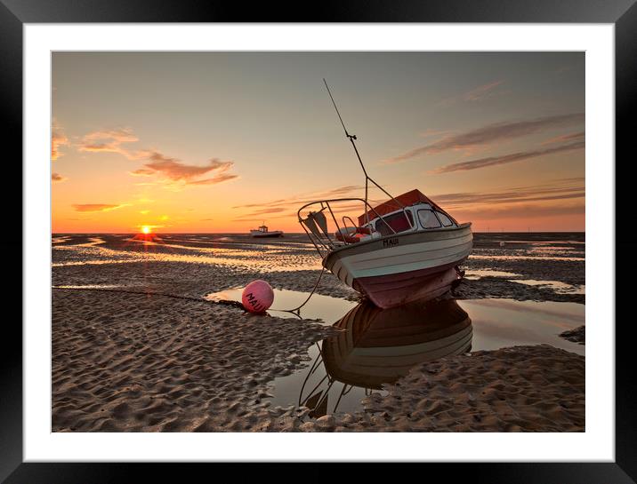 SUNSET ON MEOLS BEACH Framed Mounted Print by raymond mcbride