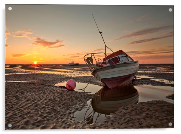 SUNSET ON MEOLS BEACH Acrylic by raymond mcbride