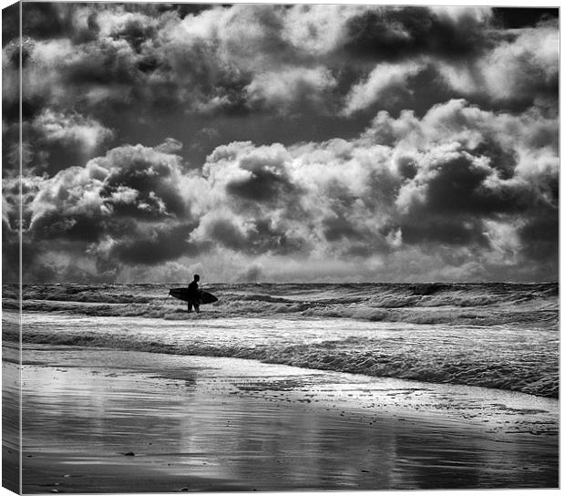 Stormy Sky Surfer Canvas Print by Jennie Franklin