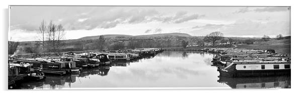 Pendle Hill from Barden Marina Acrylic by Graham Tipling