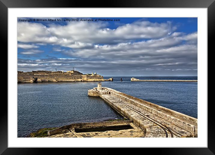 Grand Harbour Breakwater Framed Mounted Print by William AttardMcCarthy