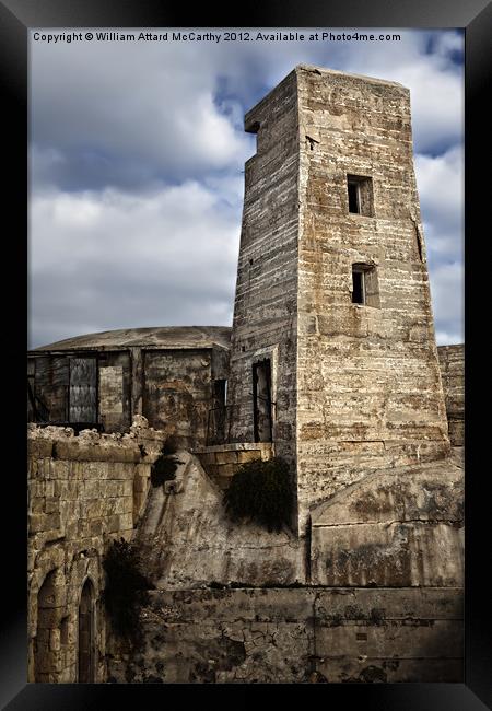 WWII Gun Tower Framed Print by William AttardMcCarthy