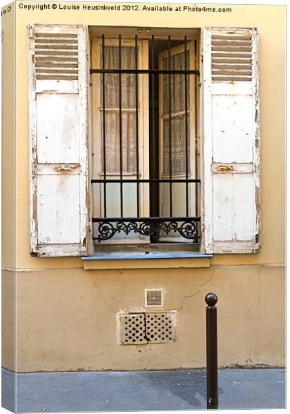 Open Window in Paris Canvas Print by Louise Heusinkveld
