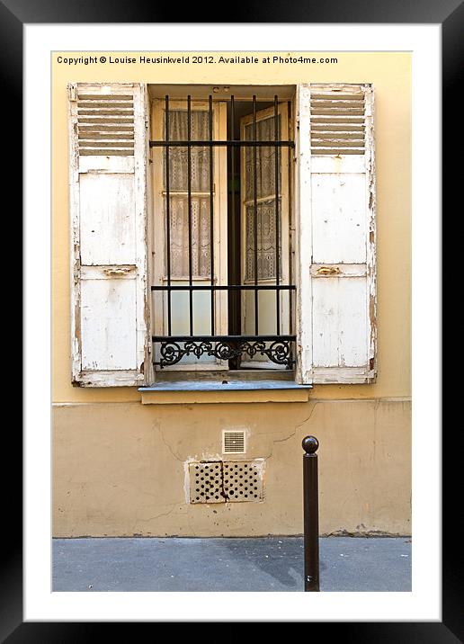 Open Window in Paris Framed Mounted Print by Louise Heusinkveld