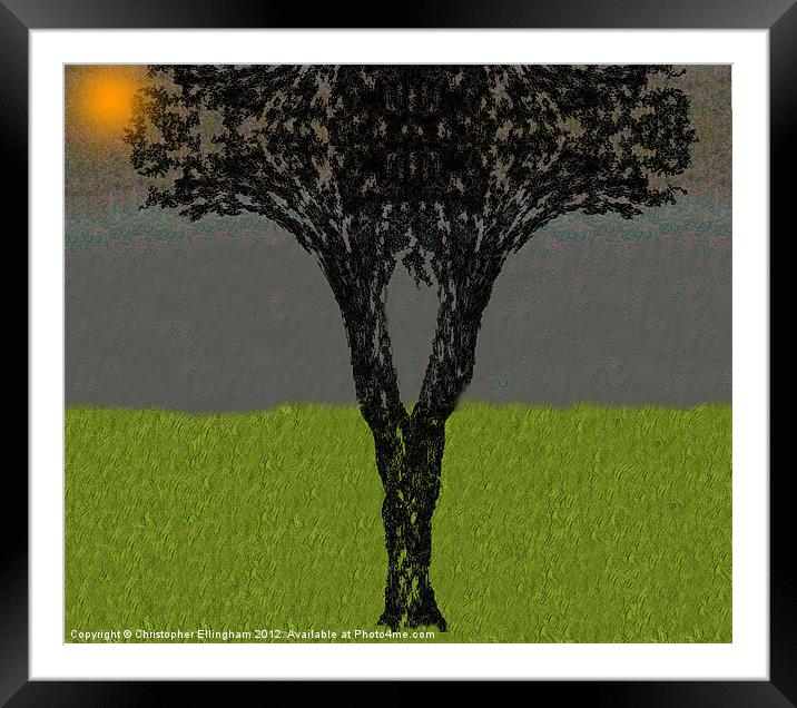 Tree Of Darkness Framed Mounted Print by Christopher Ellingham