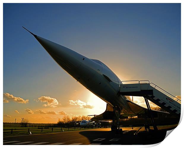 Concorde at sunset Print by David Worthington