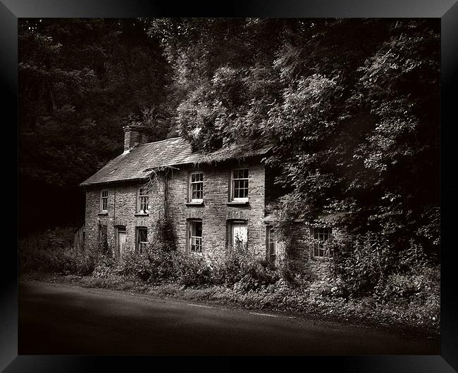 Abandoned Welsh cottage Framed Print by David Worthington