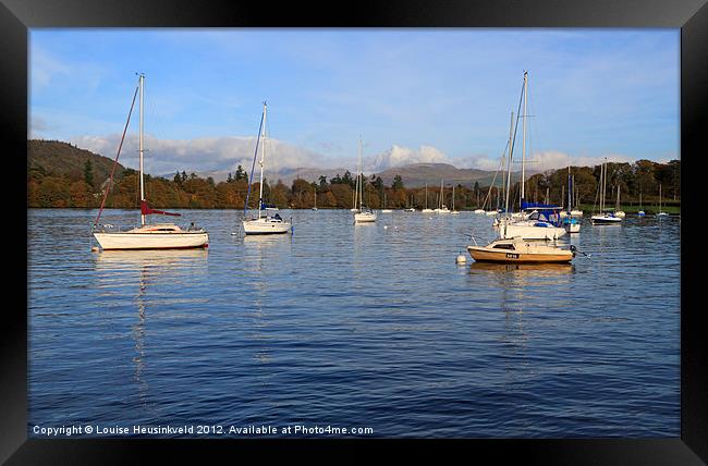 Sailboats in Bowness-on-Windermere Framed Print by Louise Heusinkveld
