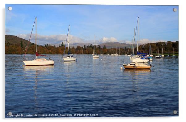 Sailboats in Bowness-on-Windermere Acrylic by Louise Heusinkveld