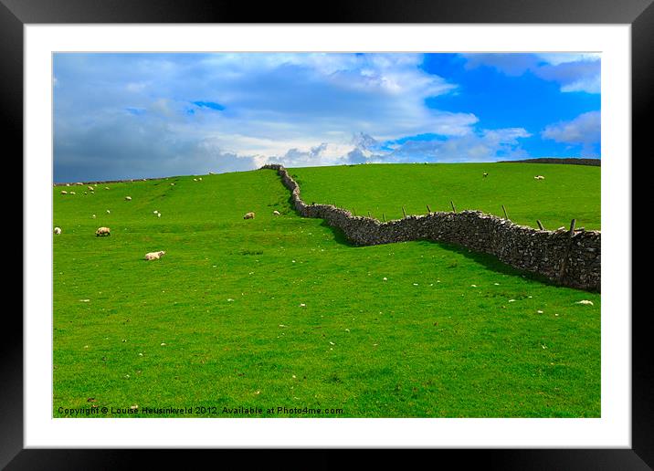 Dry stone wall in Swaledale Framed Mounted Print by Louise Heusinkveld