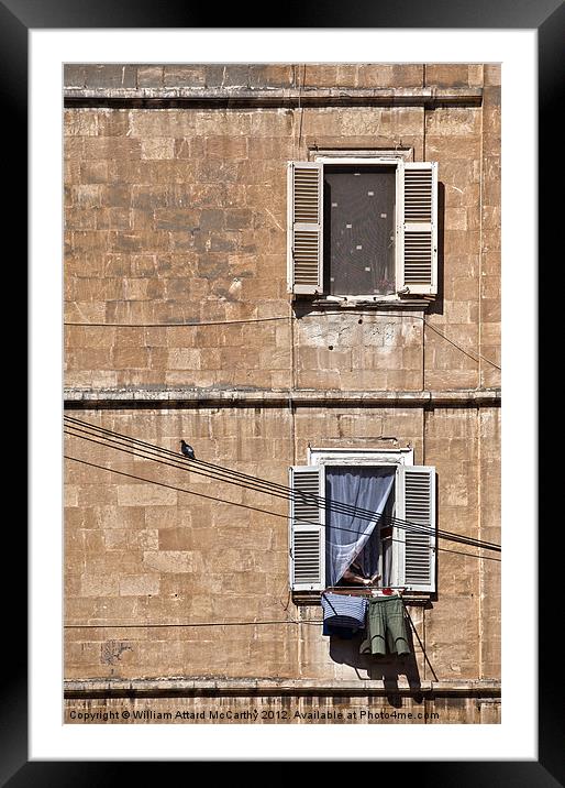 Urban Life in Valletta Framed Mounted Print by William AttardMcCarthy