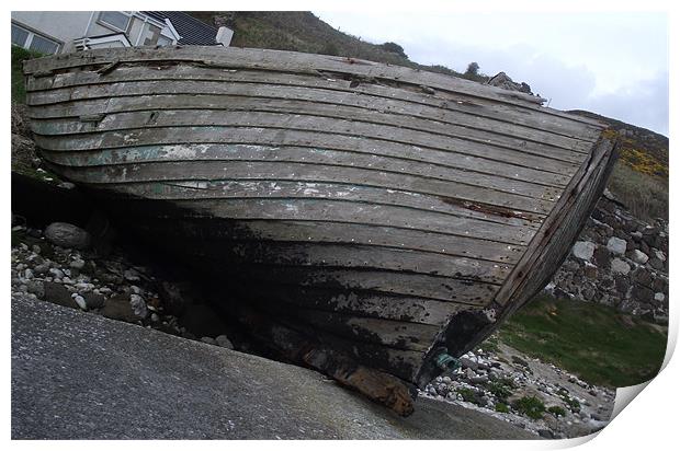 Abandoned Boat, Rathlin Island Print by Hollie McAuley