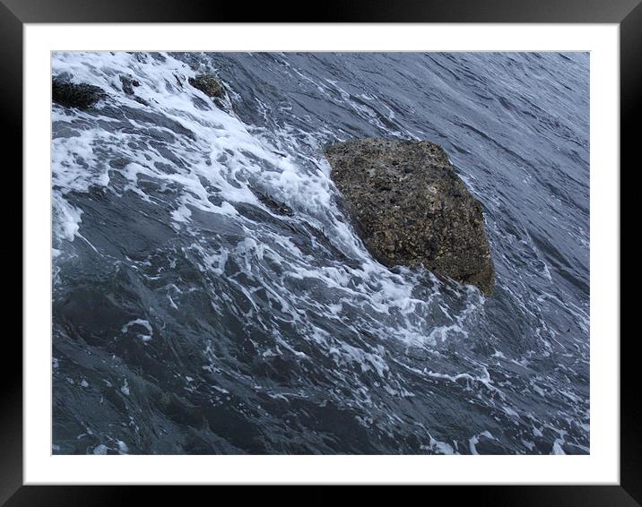 Swirling Water Around Rocks Framed Mounted Print by Hollie McAuley