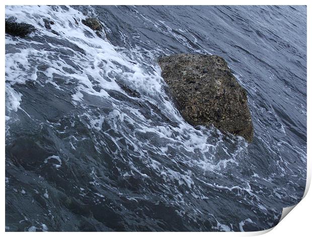 Swirling Water Around Rocks Print by Hollie McAuley