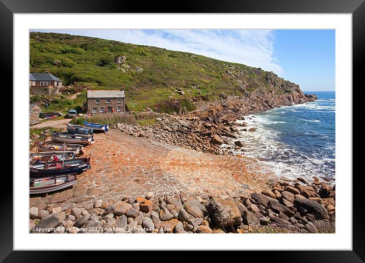 Cornish Fishing Cove. Framed Mounted Print by Rob Lester