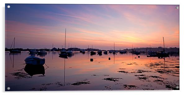 Bembridge Harbour Sunrise Acrylic by Barry Maytum