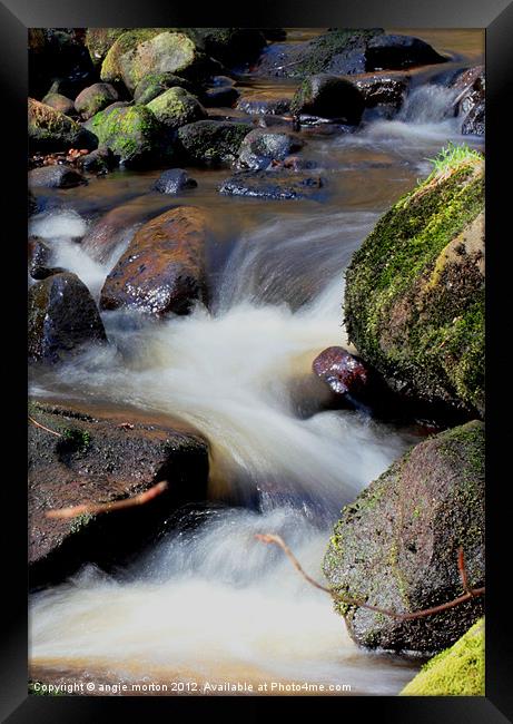 Smooth Water at Padley Gorge Framed Print by Angie Morton
