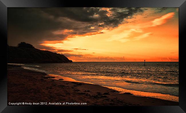 Exmouth Sunset Framed Print by Andy dean