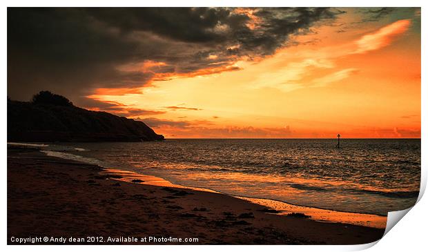 Exmouth Sunset Print by Andy dean