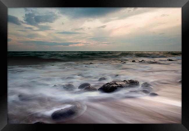 Washing Out to Sea Framed Print by Barry Maytum