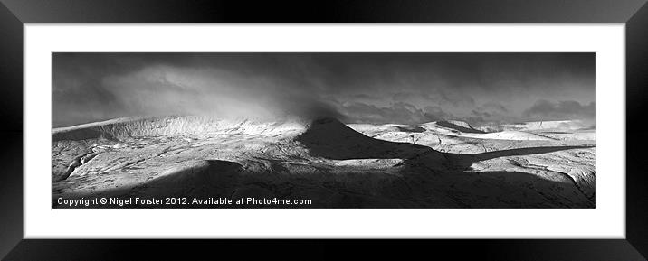 Fan Fawr winter landscape Framed Mounted Print by Creative Photography Wales
