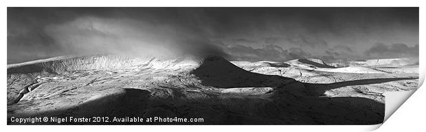 Fan Fawr winter landscape Print by Creative Photography Wales