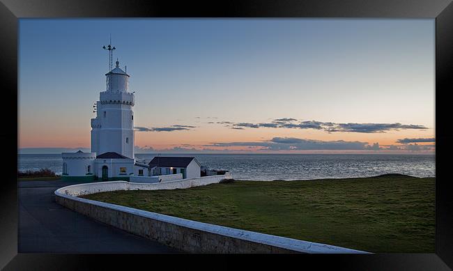 St Catherines Lighthouse Framed Print by Barry Maytum