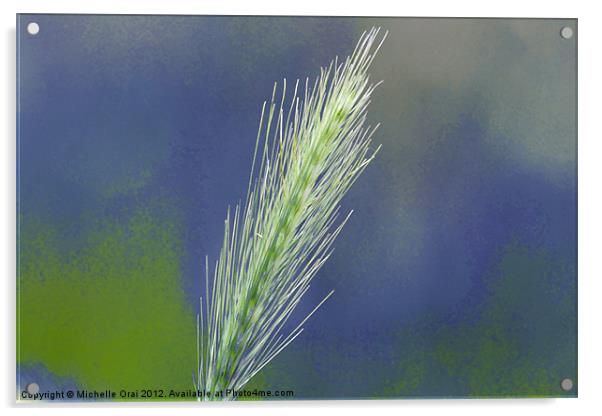 Wheat Grass Acrylic by Michelle Orai