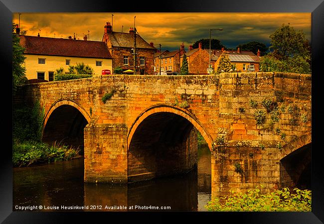 Medieval bridge over the Coquet Framed Print by Louise Heusinkveld