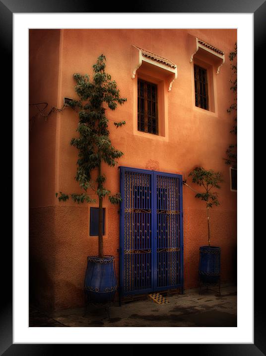 Blue doorway Marrakech Framed Mounted Print by David Worthington
