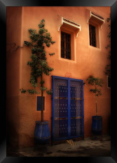Blue doorway Marrakech Framed Print by David Worthington