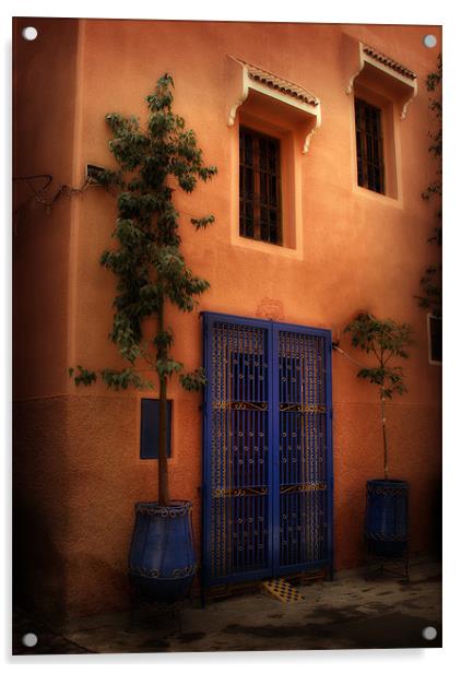 Blue doorway Marrakech Acrylic by David Worthington