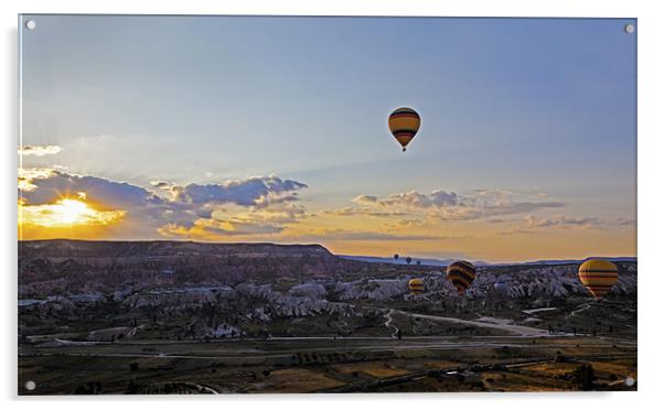 Sunrise flight over Cappadocia Acrylic by Arfabita  