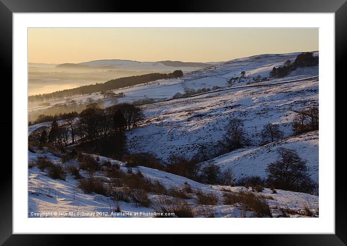 Campsie Snow Scene at Sunset Framed Mounted Print by Iain McGillivray