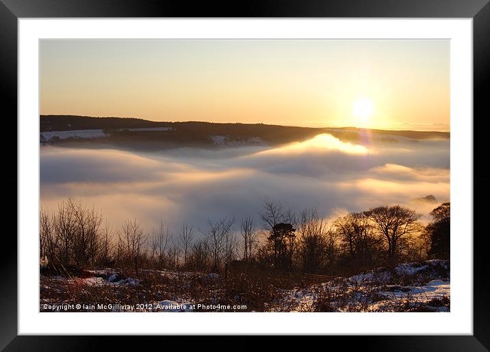 Sunset Over Mist Framed Mounted Print by Iain McGillivray