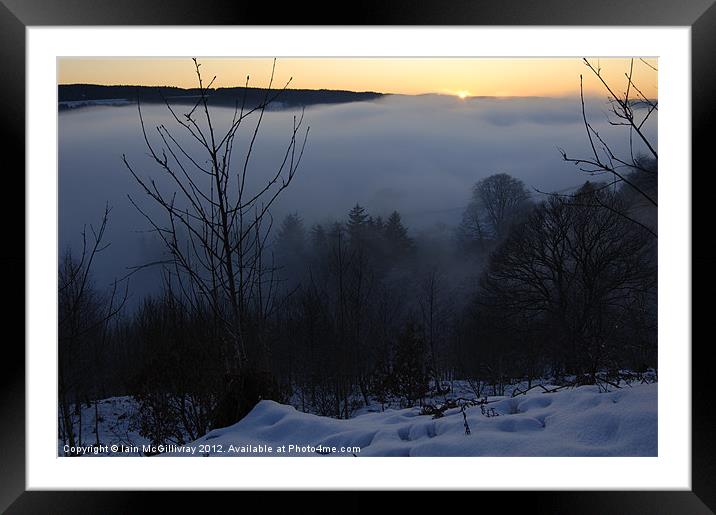 Misty Trees at Sunset Framed Mounted Print by Iain McGillivray