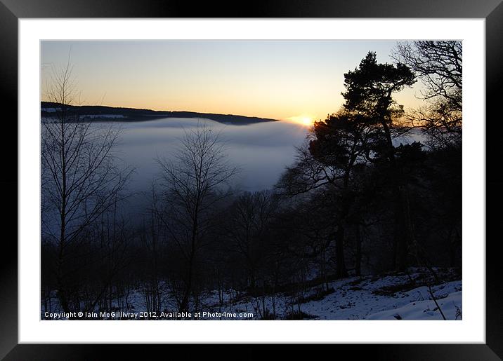 Misty Trees at Sunset Framed Mounted Print by Iain McGillivray