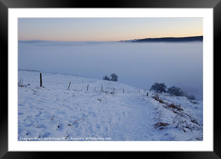 Misty Valley at Dusk Framed Mounted Print by Iain McGillivray