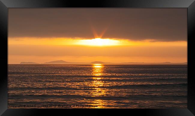 Pembrokeshire Sunset 4 Framed Print by John Biggadike