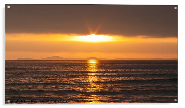Pembrokeshire Sunset 4 Acrylic by John Biggadike