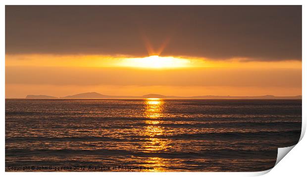 Pembrokeshire Sunset 4 Print by John Biggadike
